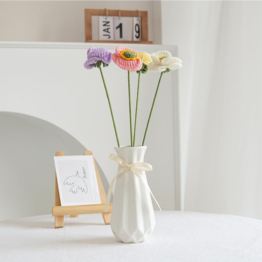 Origami Ceramic Vase with Ribbon – 7.9" Geometric Modern Home Decor