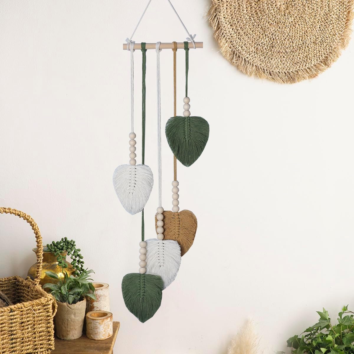 Handwoven Macrame Leaf Wall Hanging – Modern Home Decor