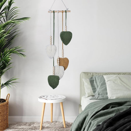 Handwoven Macrame Leaf Wall Hanging – Modern Home Decor