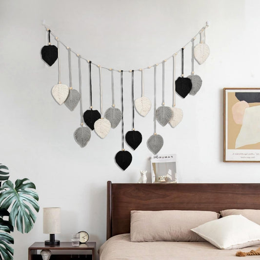 Avoik Boho Macrame Leaf Wall Hanging – Handmade Home Decor (47×29 in)