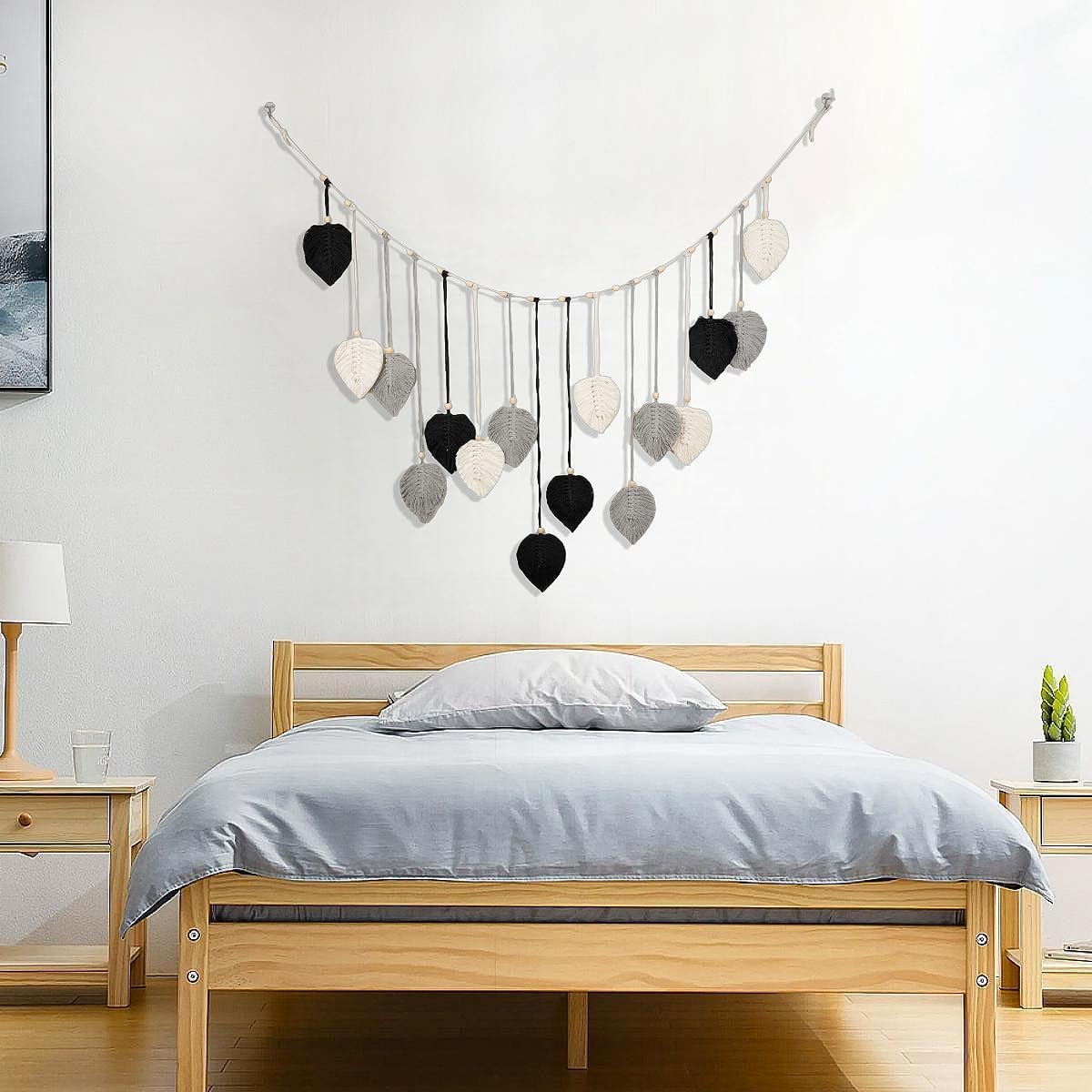 Avoik Boho Macrame Leaf Wall Hanging – Handmade Home Decor (47×29 in)