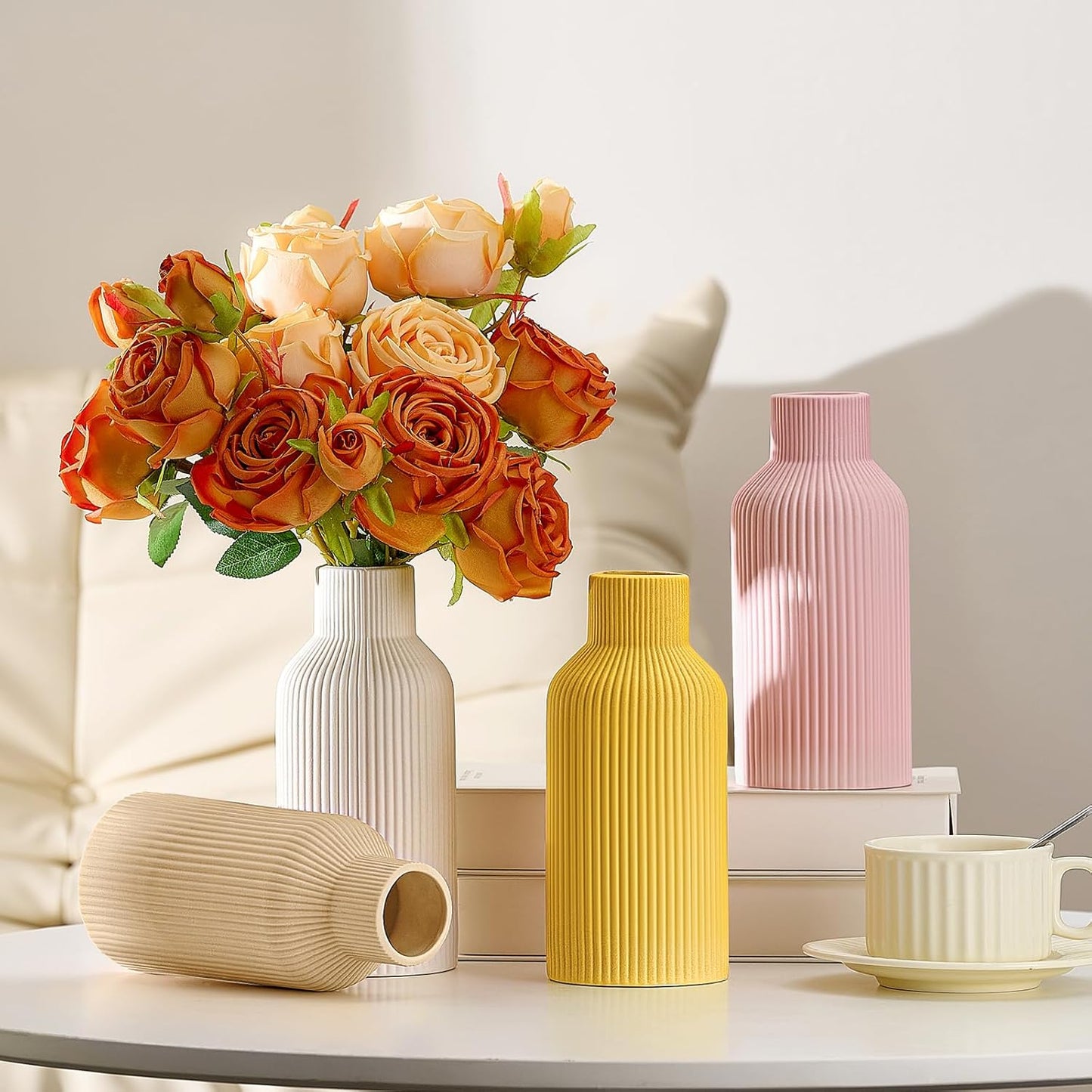 Mfacoy Minimalist Ceramic Flower Vase – Modern Home Decor