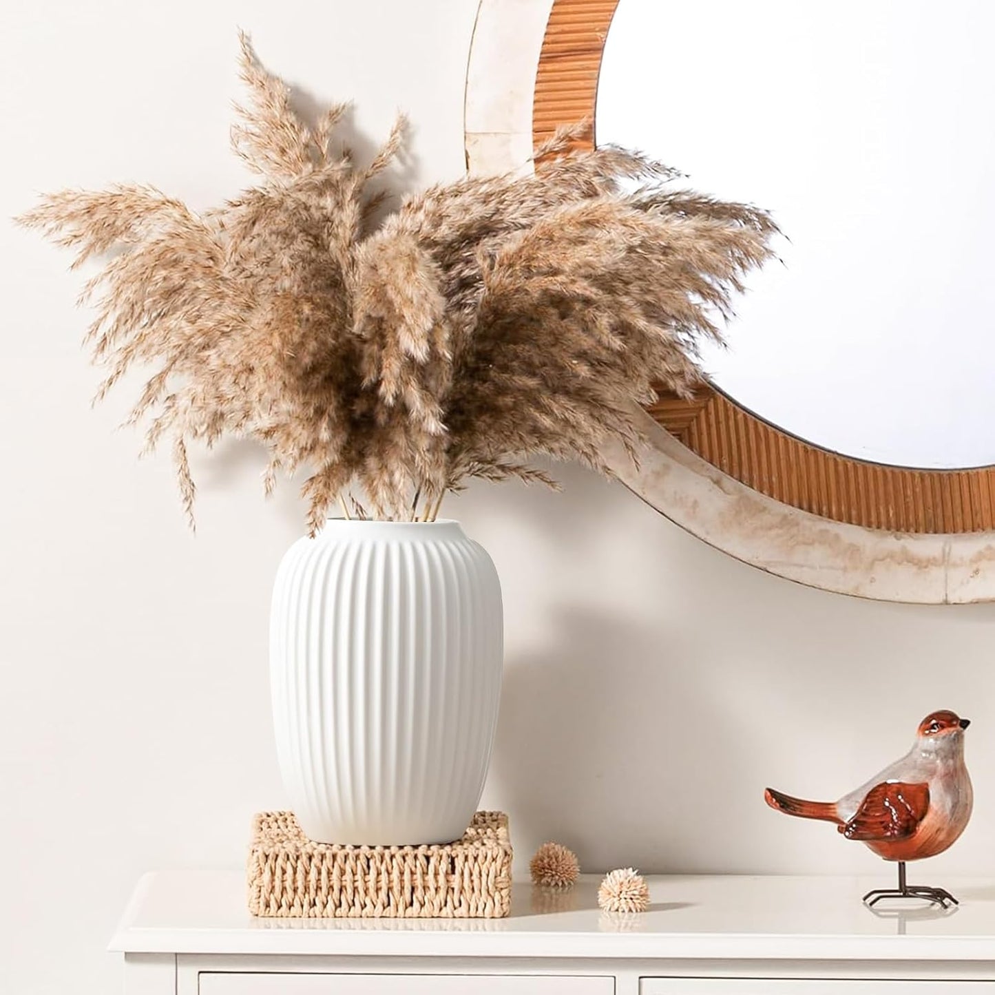 White Ceramic Matte Vase – Minimalist Nordic Boho Home Decor