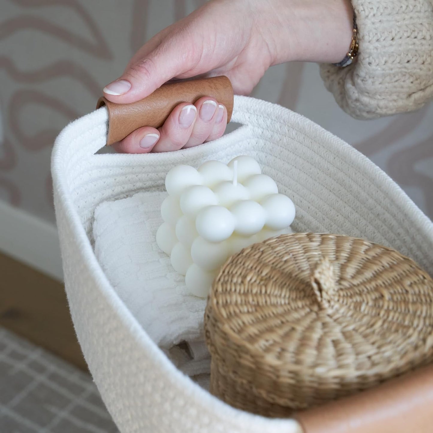 Set of 3 Cotton Rope Storage Baskets – Sturdy Organizer Bins for Nursery & Home