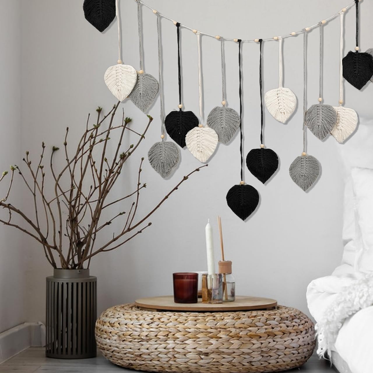 Avoik Boho Macrame Leaf Wall Hanging – Handmade Home Decor (47×29 in)