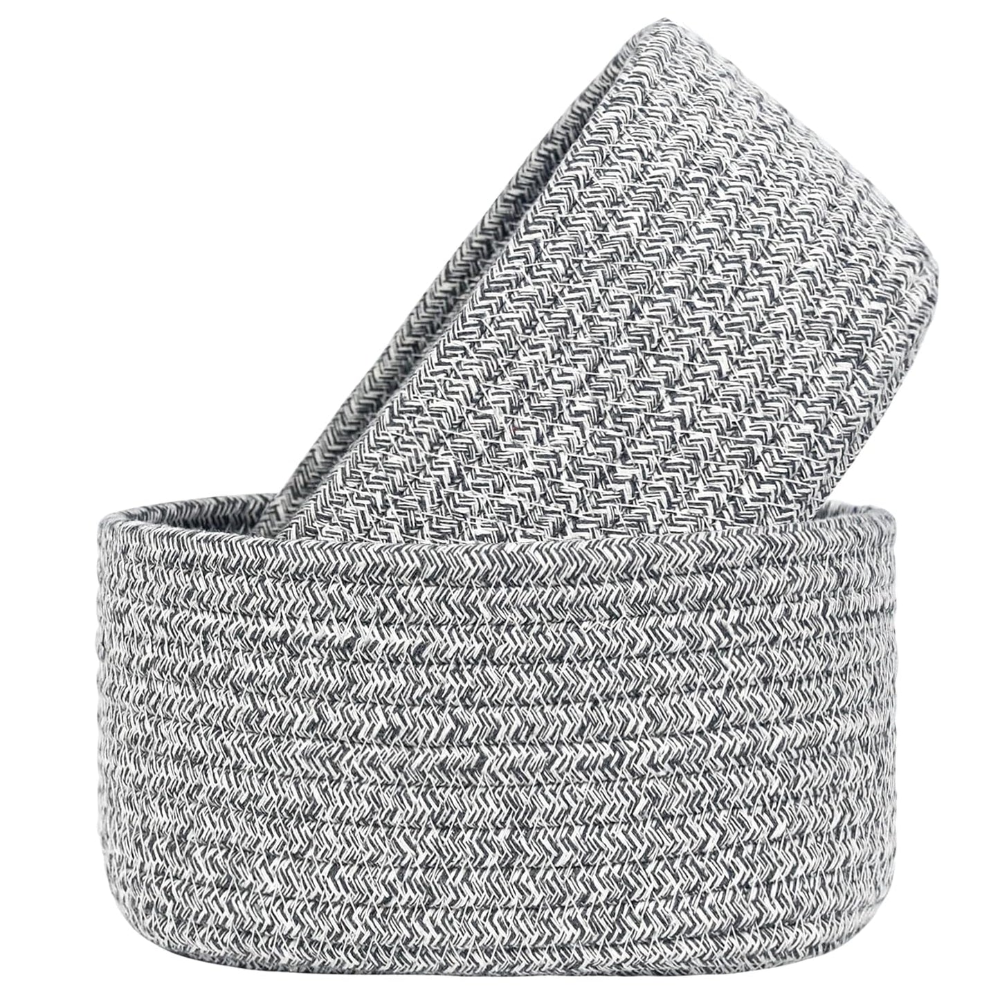 ABenkle 2-Pack Small Woven Cotton Rope Baskets